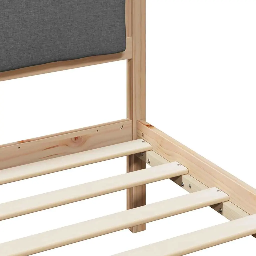 Dark Grey Bed Frame with Headboard 180 x 200 cm