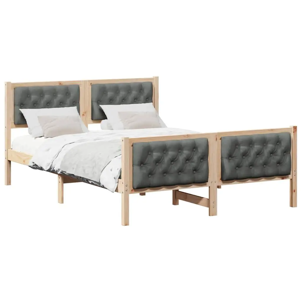 Bed Frame with Polyester Upholstered Headboard 150 x 200 cm