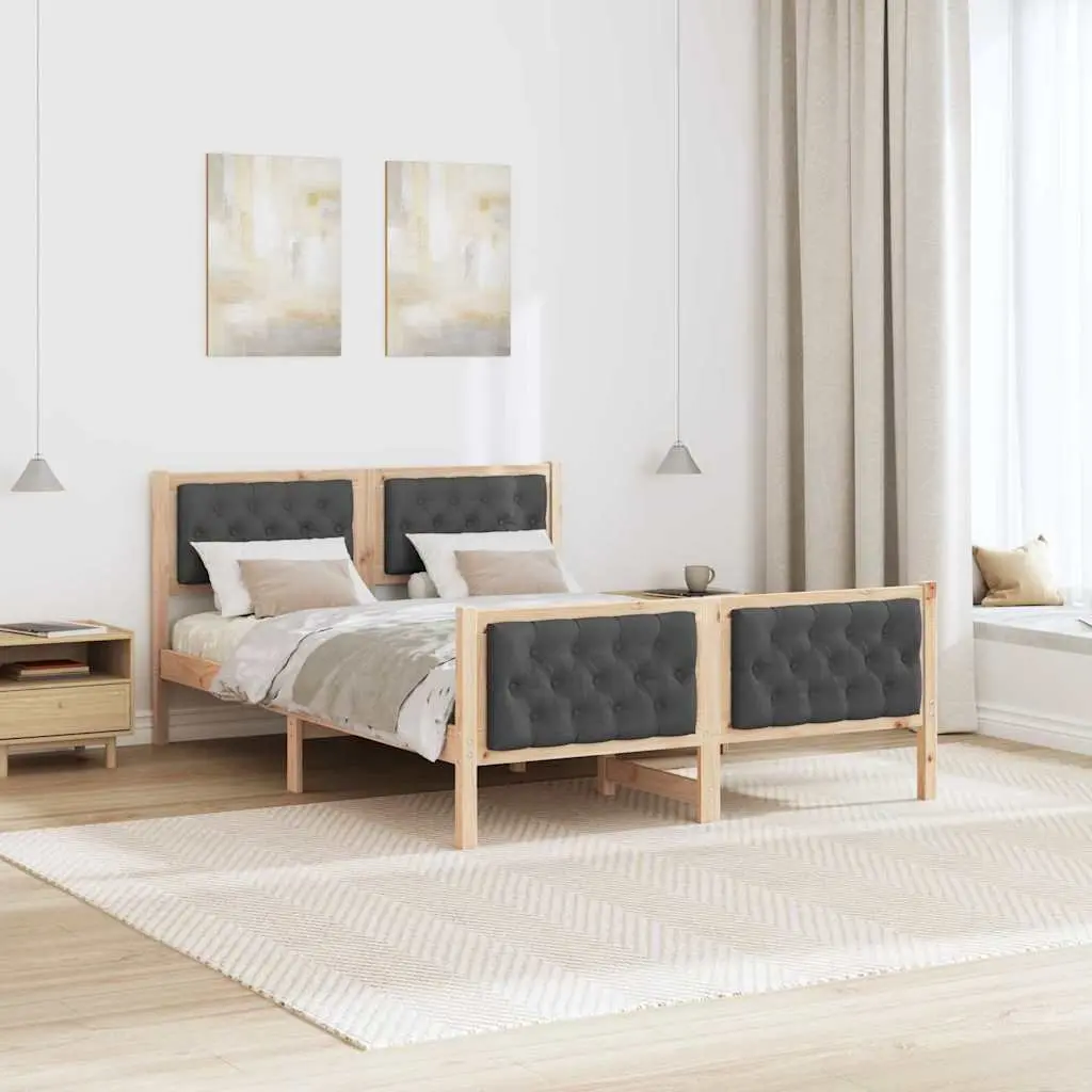 Bed Frame with Polyester Upholstered Headboard 150 x 200 cm