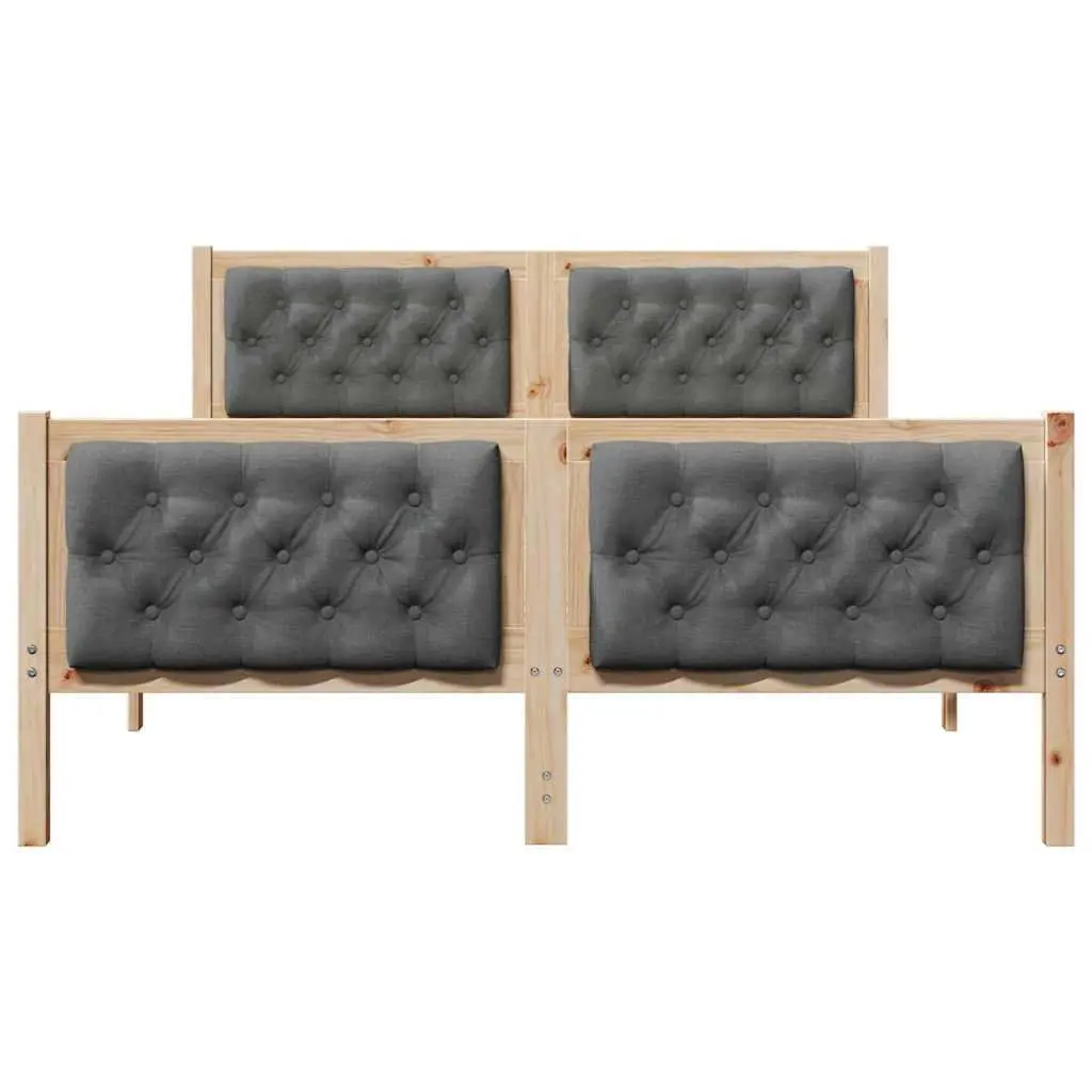 Bed Frame with Polyester Upholstered Headboard 150 x 200 cm