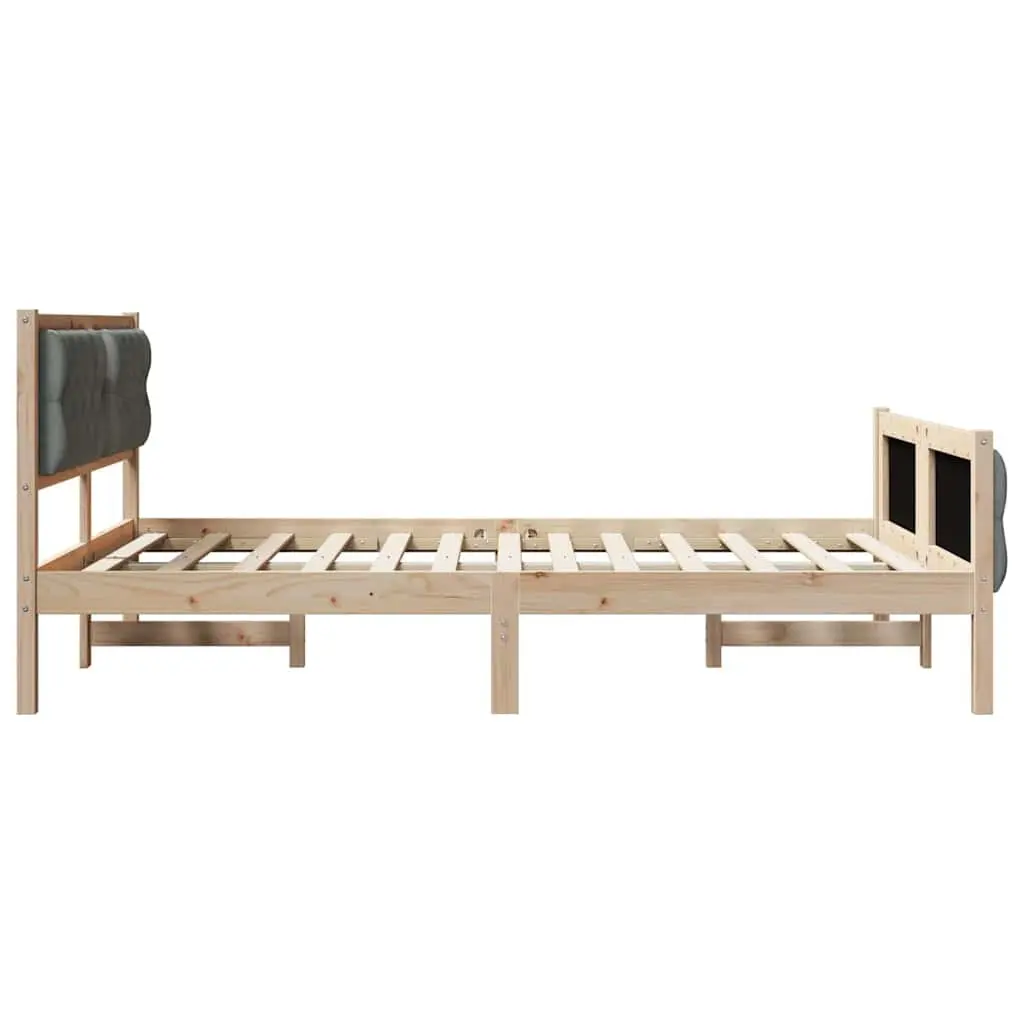 Bed Frame with Polyester Upholstered Headboard 150 x 200 cm