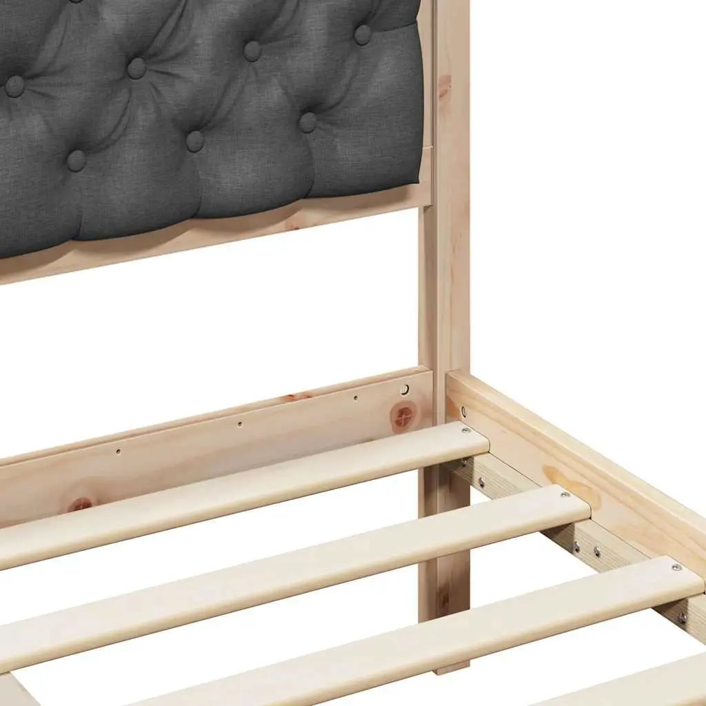 Bed Frame with Polyester Upholstered Headboard 150 x 200 cm