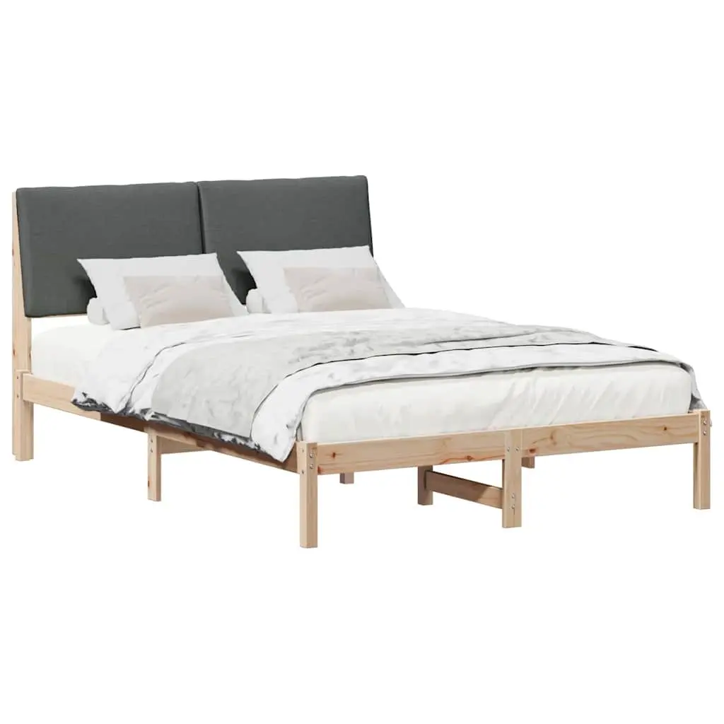 Bed Frame for Bedroom 150 x 200 cm with Headboard Solid Pine Wood