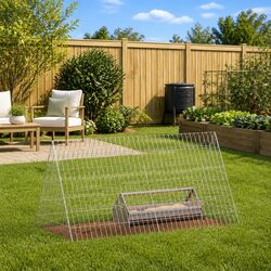 110 x 55 x 55 cm Galvanized Steel Chicken Cage in Silver