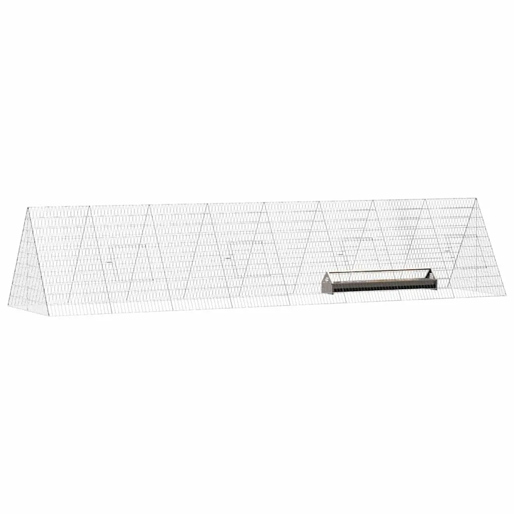 Chicken Cage Outdoor Galvanised Steel Silver 430 x 100 x 85 cm