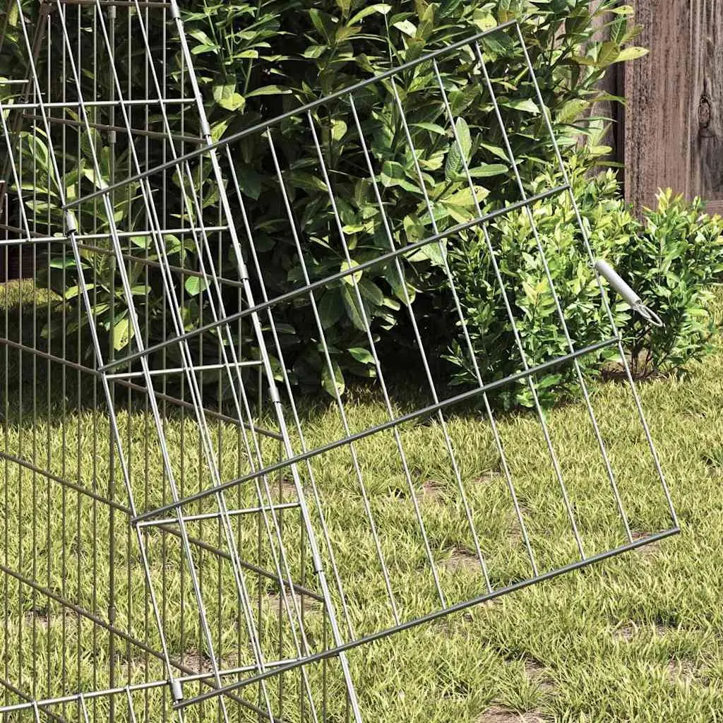 Chicken Cage Outdoor Galvanised Steel Silver 430 x 100 x 85 cm