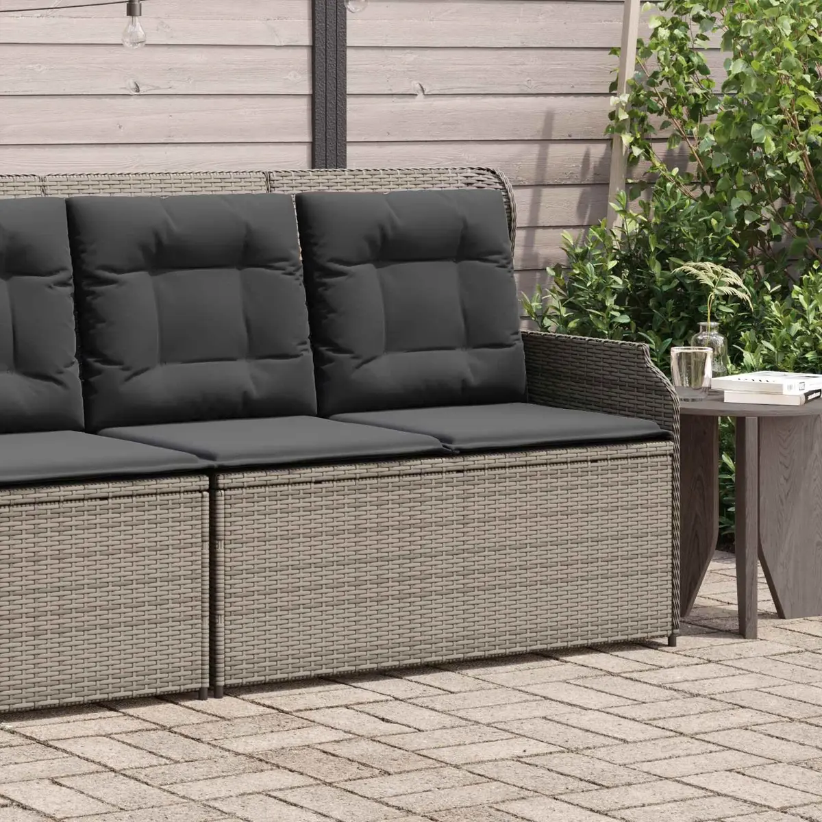 Garden Bench Outdoor Use Grey Reclining Seating