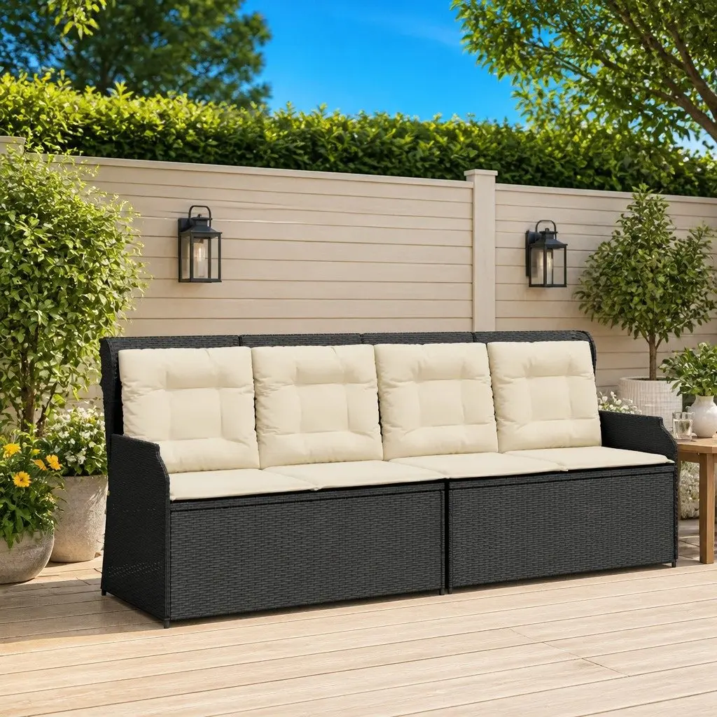 Reclining Garden Bench with Adjustable Multi-Position Backrest