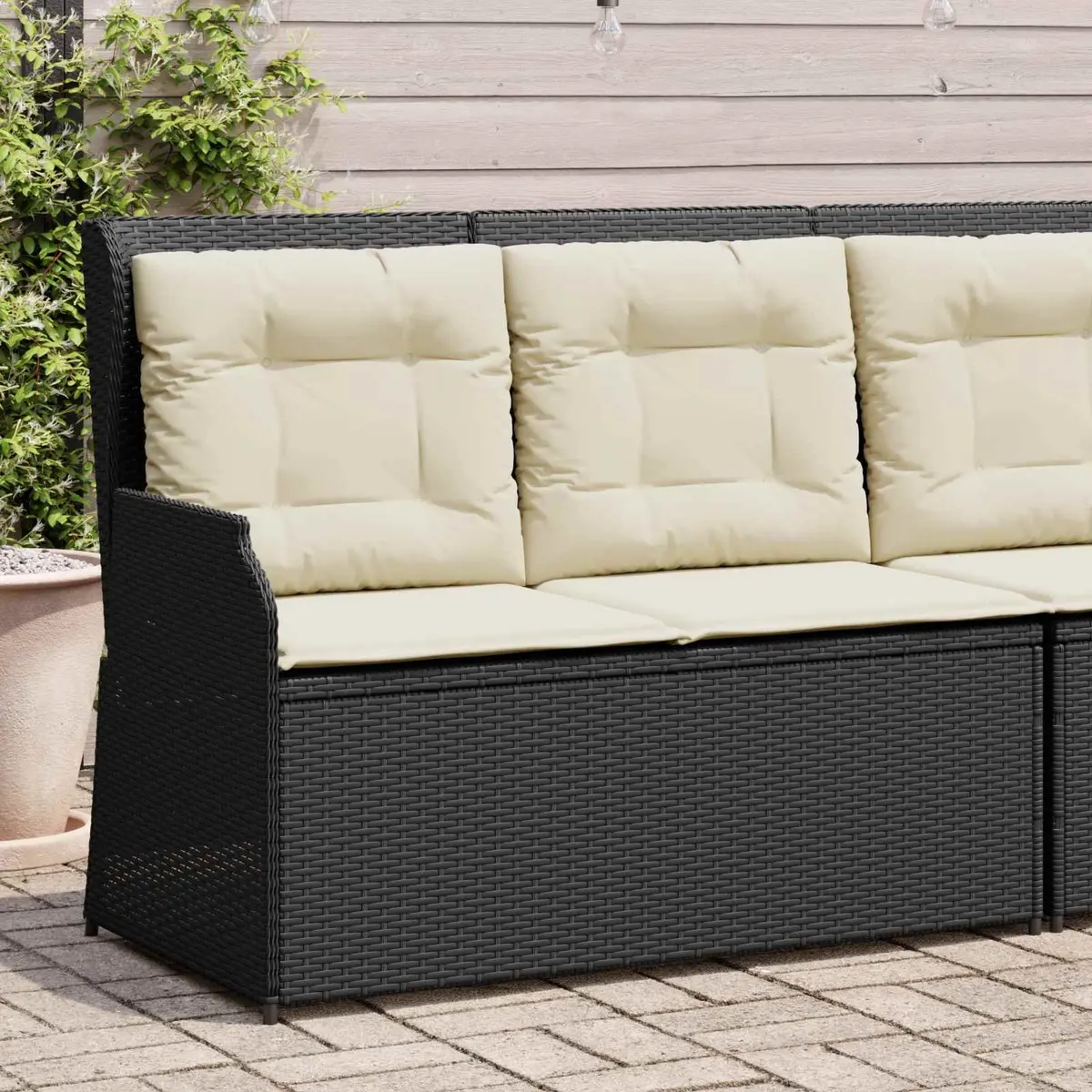 Reclining Garden Bench with Adjustable Multi-Position Backrest