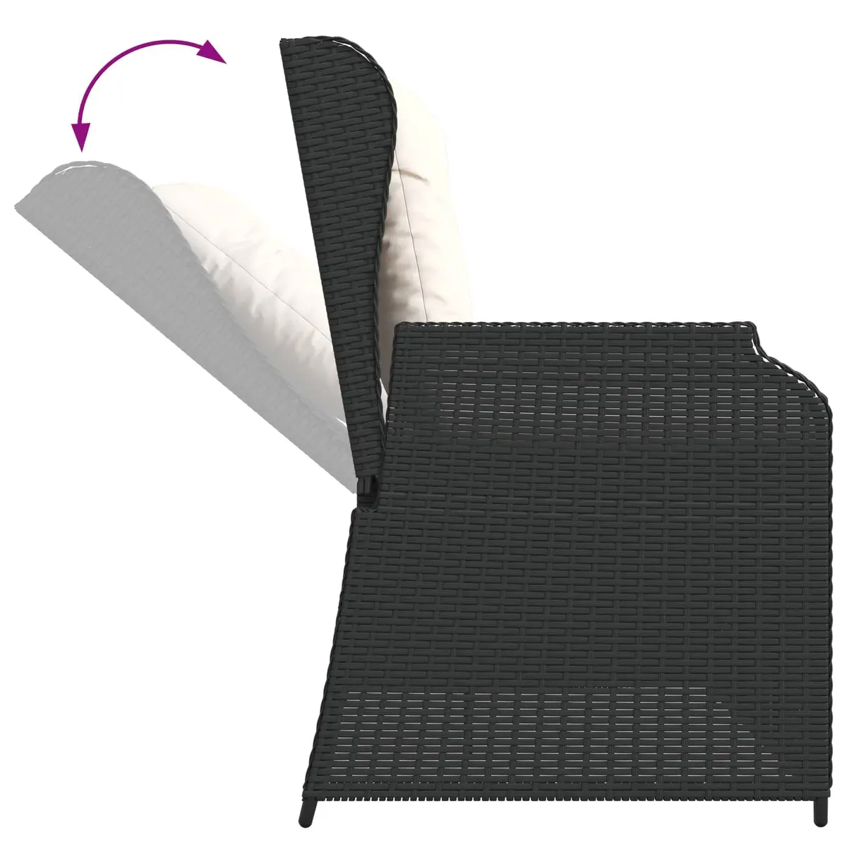 Reclining Garden Bench with Adjustable Multi-Position Backrest