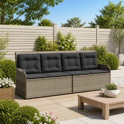 Specifications of Grey Poly Rattan Reclining Garden Bench