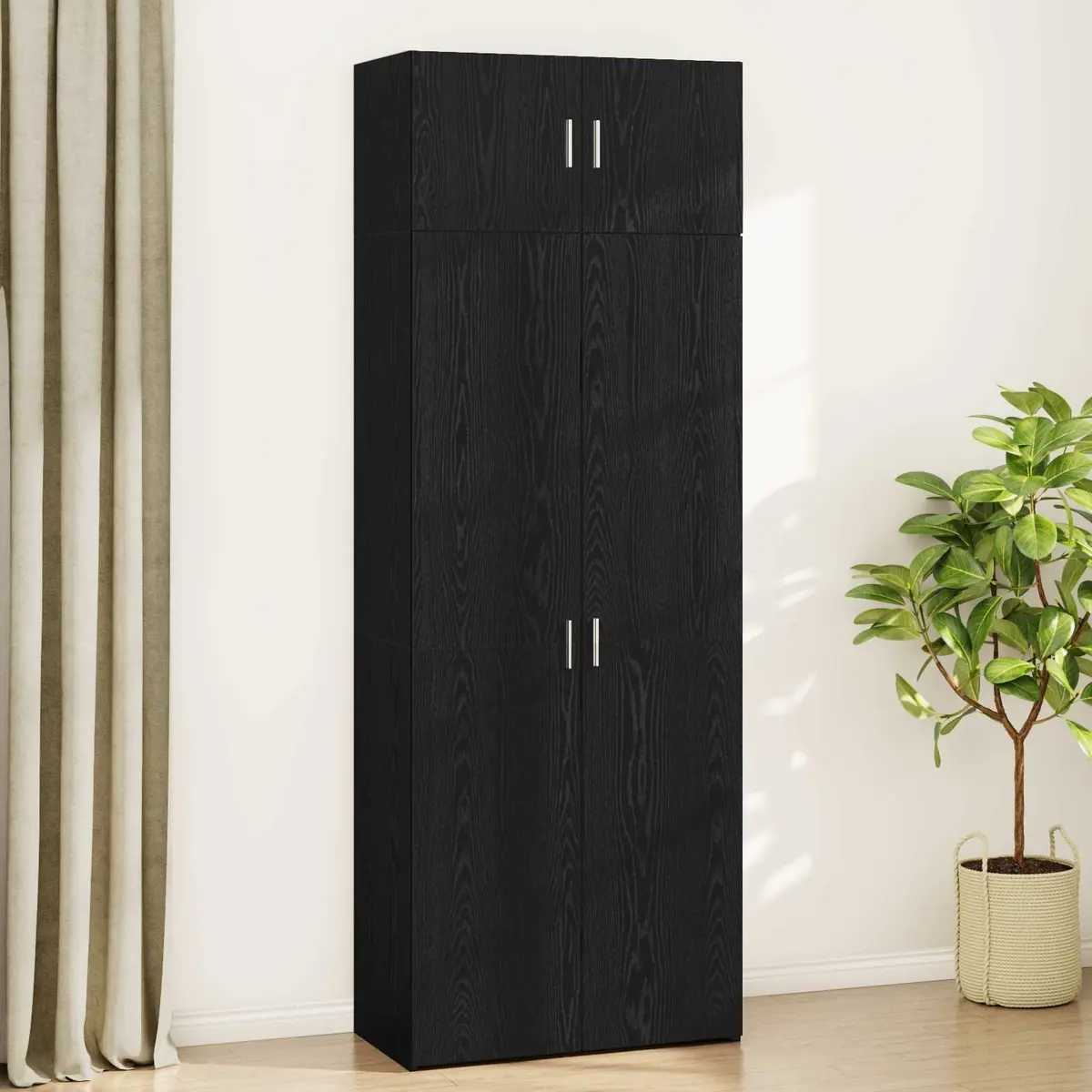 Storage Cabinet 3 Piece Set Black Modern Furniture Bedroom Living Room Office