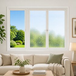 Self-Adhesive Window Film Frosted Stripes 90x500cm Privacy Bathroom Bedroom