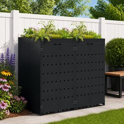 Specifications for Black Outdoor Wheelie Bin Storage Unit