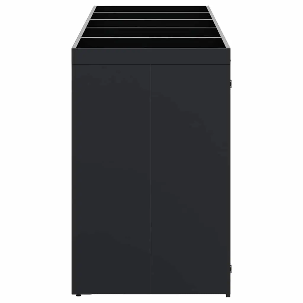 Wheelie Bin Storage Outdoor Garden 5 Bins Black 340 x 77.5 x 121.5 cm