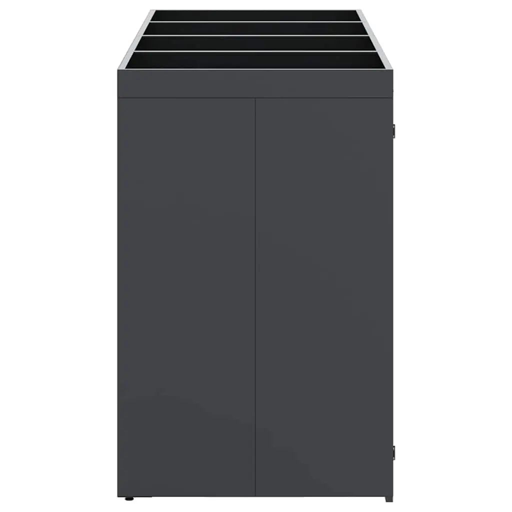 Wheelie Bin Storage Enclosure Outdoor Garden Waste Container with Planter Roof 4 Bins Anthracite Powder-coated Steel