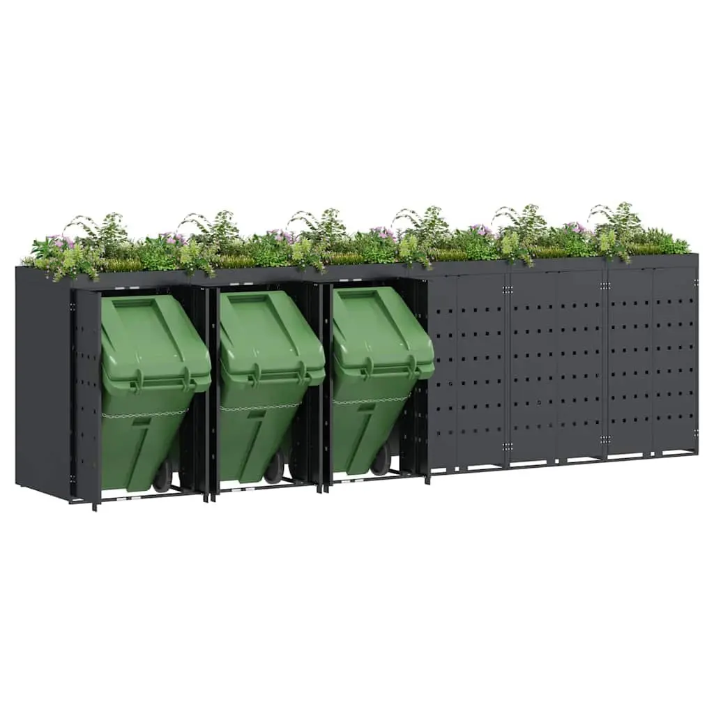 Wheelie Bin Storage for Garden Outdoor 6 Bins Anthracite