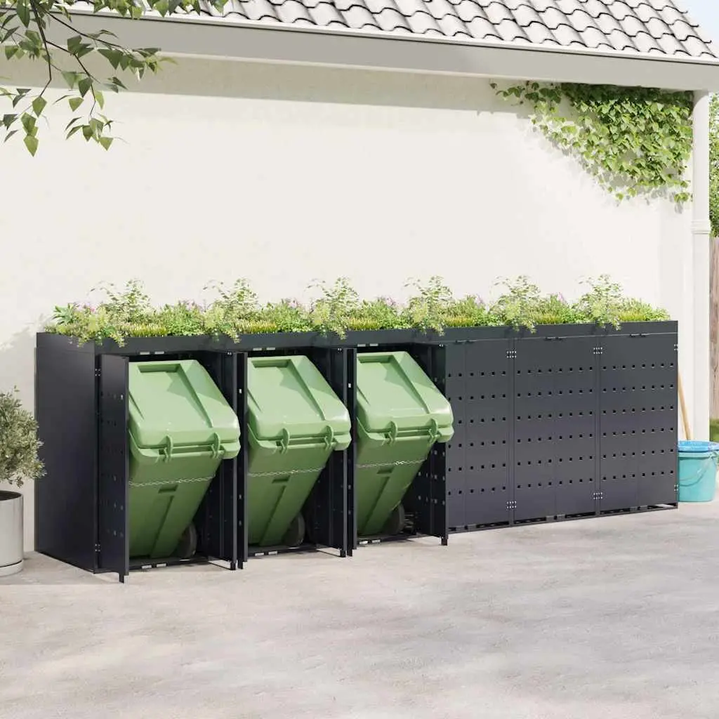 Wheelie Bin Storage for Garden Outdoor 6 Bins Anthracite