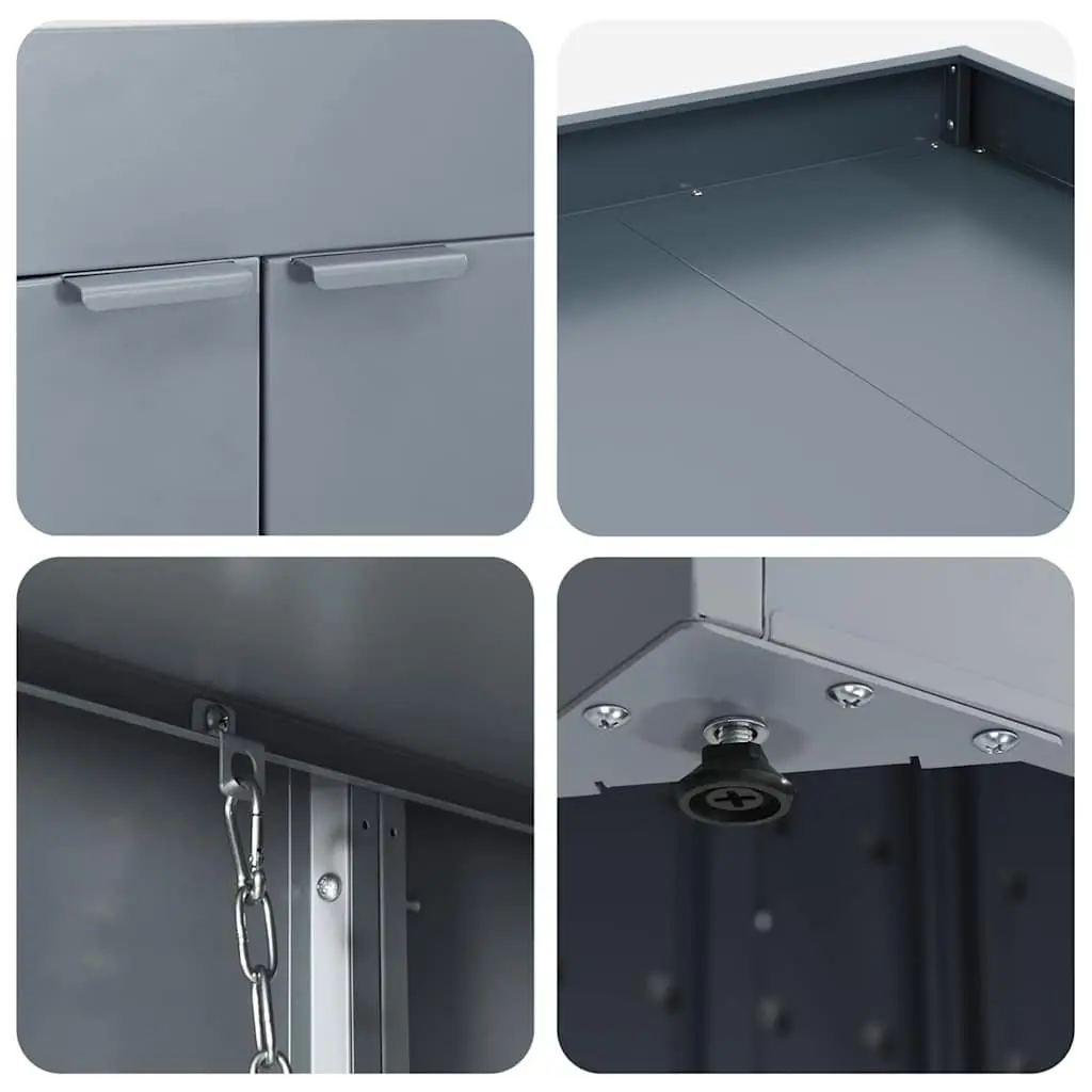 Wheelie Bin Storage for Outdoor Garden Light Grey 3 Bins
