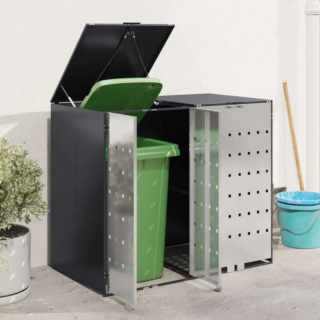 Wheelie Bin Storage Enclosure for 3 Outdoor Waste Bins Modern Design Anthracite