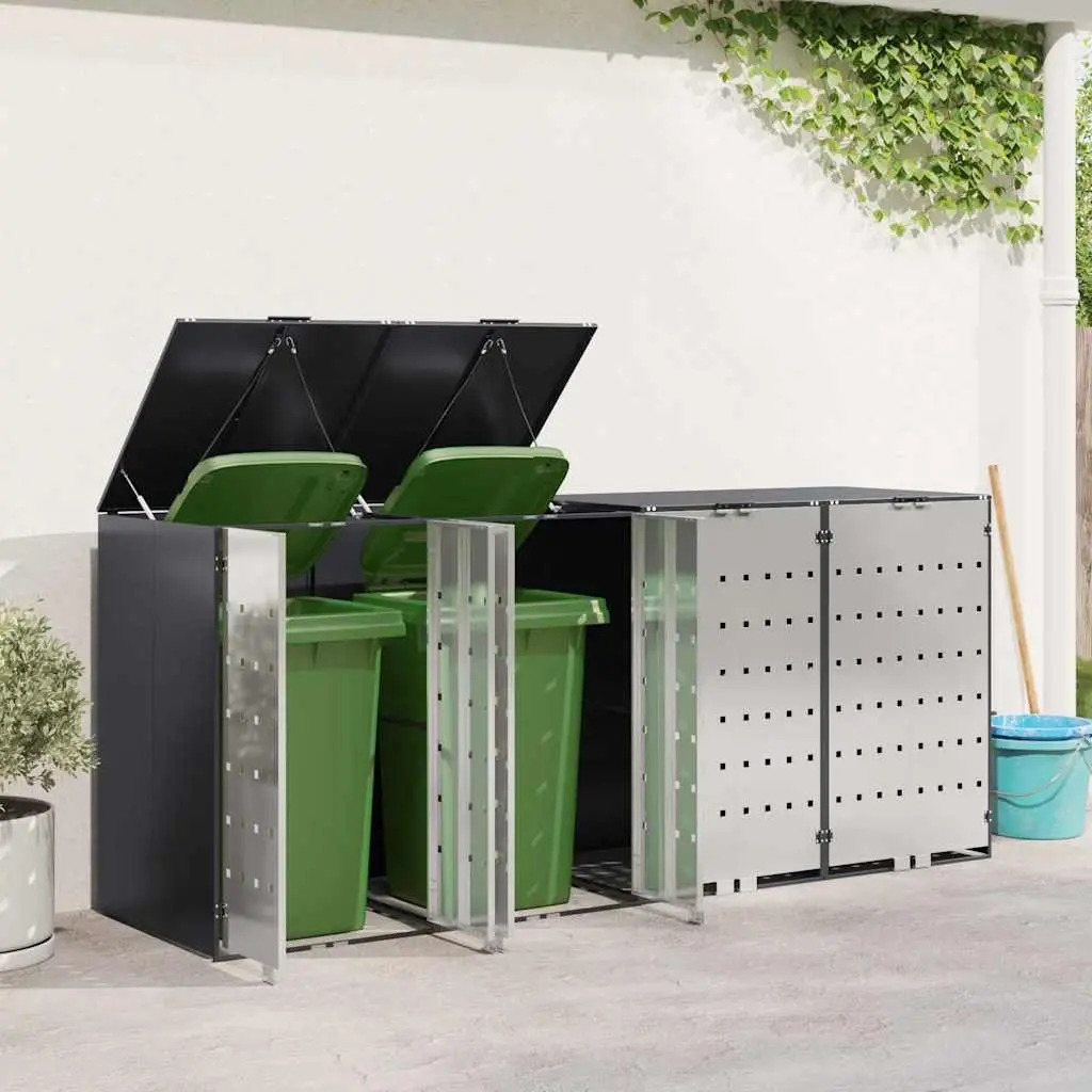Wheelie Bin Storage Shed Outdoor Garden Waste Container Enclosure 3 Bins