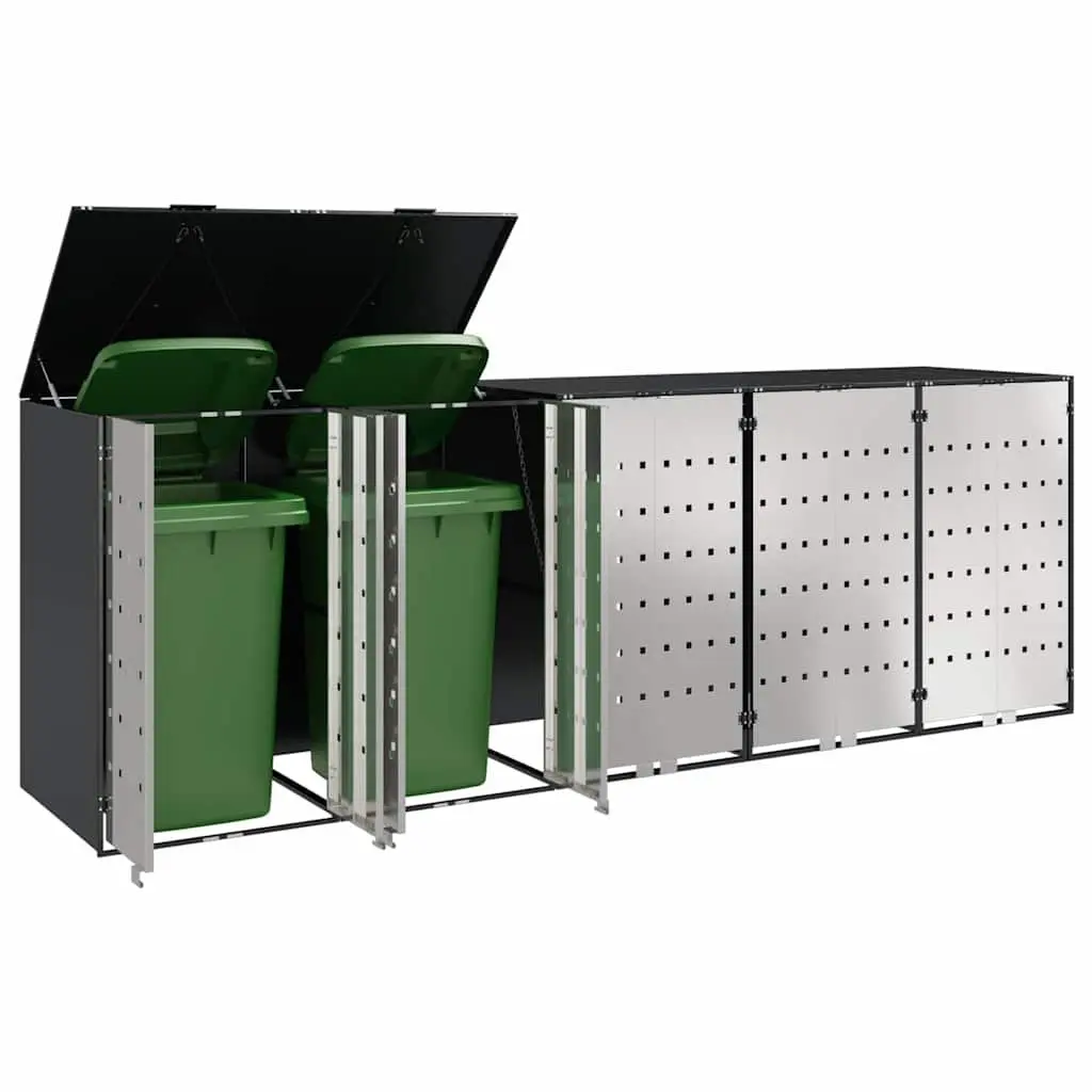 Wheelie Bin Storage Outdoor Use Anthracite for 3 Bins