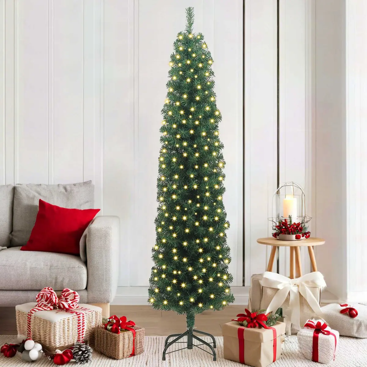 Artificial Christmas Tree Indoor Outdoor 180cm Green 300 LED Lights