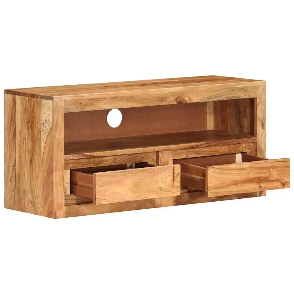 TV Cabinet Living Room 88x30x40cm Solid Wood Acacia Brown Entertainment Stand Storage Shelf