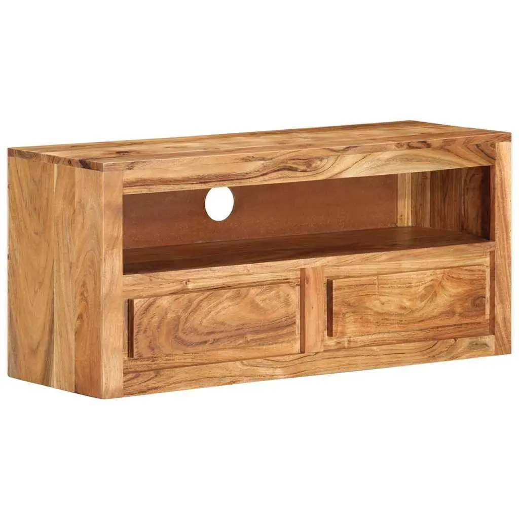TV Cabinet Living Room 88x30x40cm Solid Wood Acacia Brown Entertainment Stand Storage Shelf