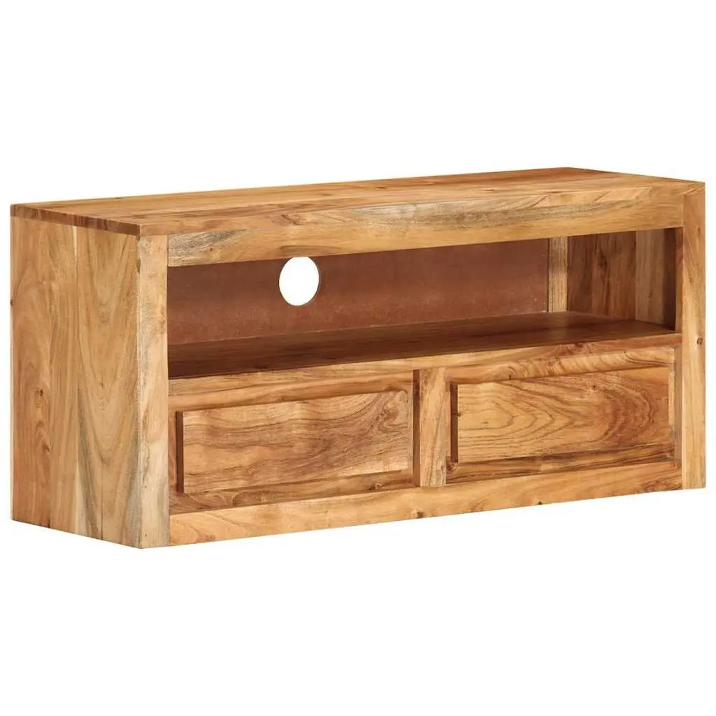TV Cabinet Living Room 88x30x40cm Solid Wood Acacia Brown Entertainment Stand Storage Shelf