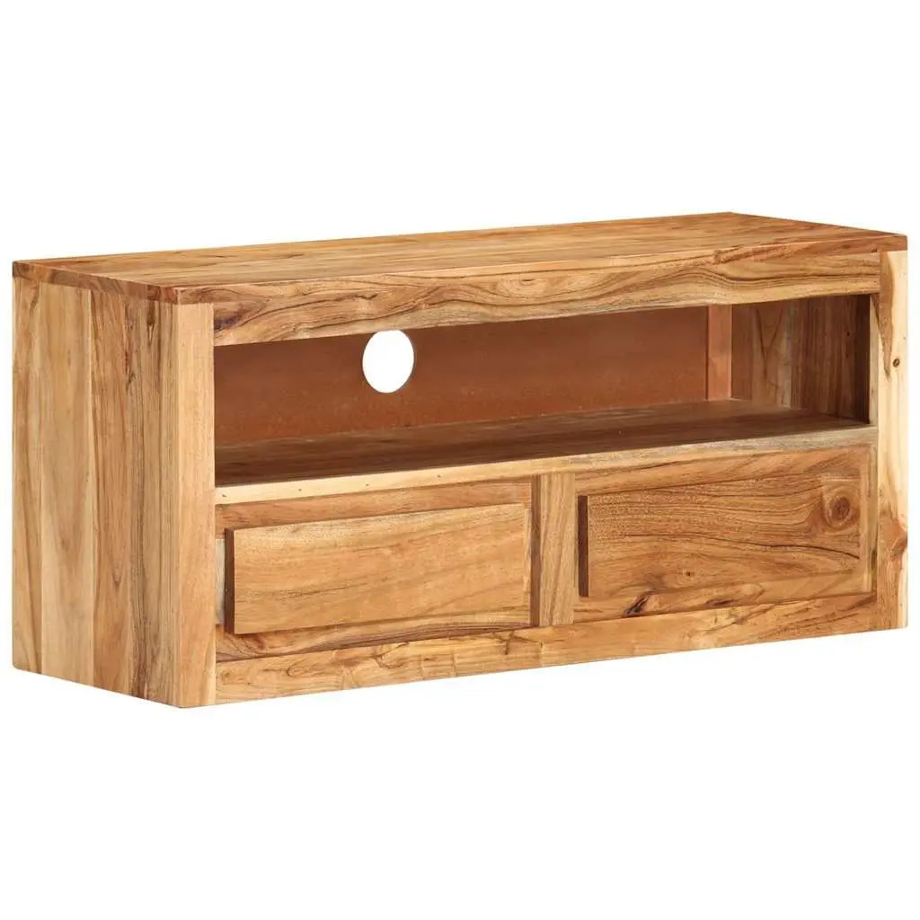 TV Cabinet Living Room 88x30x40cm Solid Wood Acacia Brown Entertainment Stand Storage Shelf