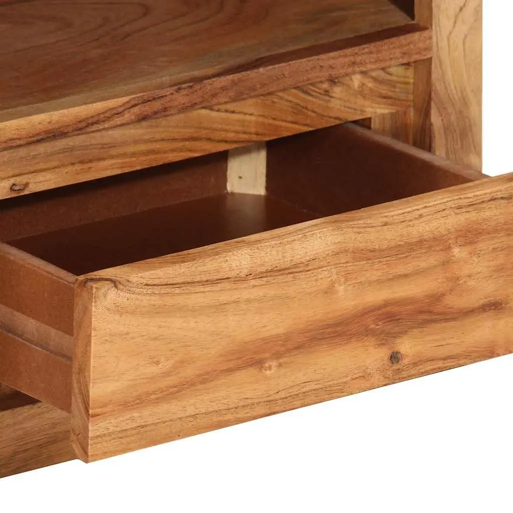 TV Cabinet Living Room 88x30x40cm Solid Wood Acacia Brown Entertainment Stand Storage Shelf