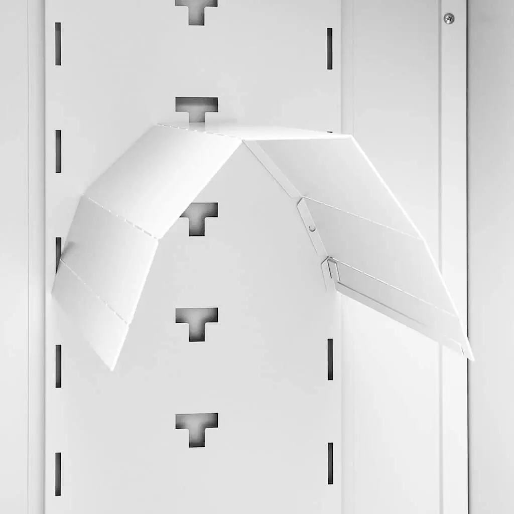 Saddle Cabinet White 53x53x140 cm Steel Tack Locker Stable Storage Cupboard