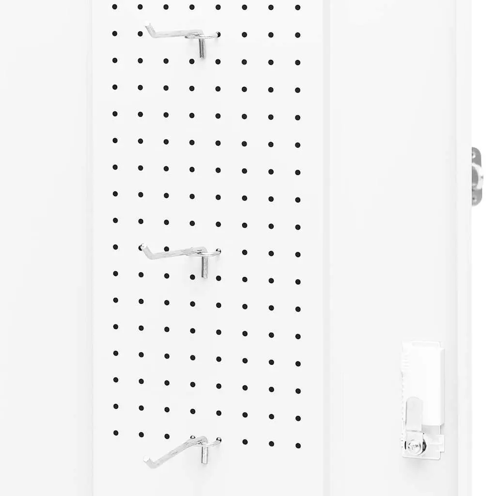 Saddle Cabinet White 53x53x140 cm Steel Tack Locker Stable Storage Cupboard