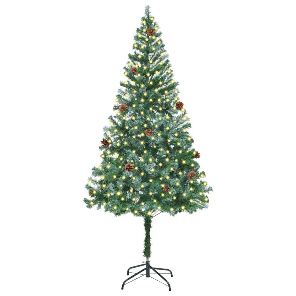 Artificial Christmas Tree Indoor 180cm Green Cone Textured PVC LED Lights