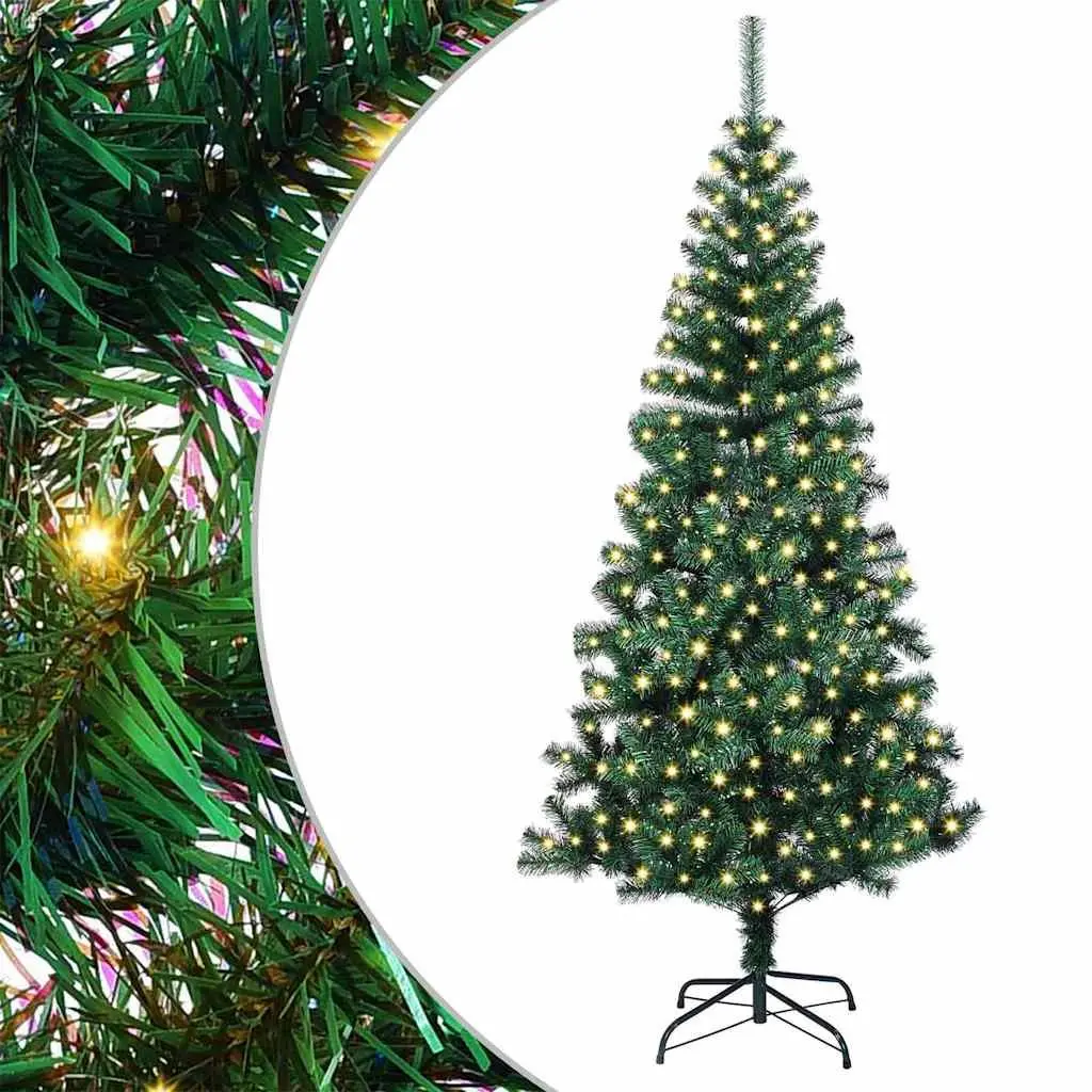 Pre-lit Artificial Christmas Tree 210cm Green Cone LED Lights for Indoor and Outdoor Use