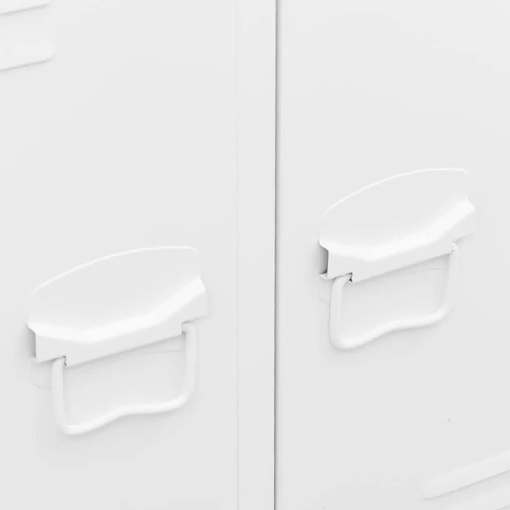 Industrial Storage Wardrobe Cabinet for Bedroom or Living Space White 67W x 35D x 107H cm with 2 Drawers and 2 Adjustable Shelves