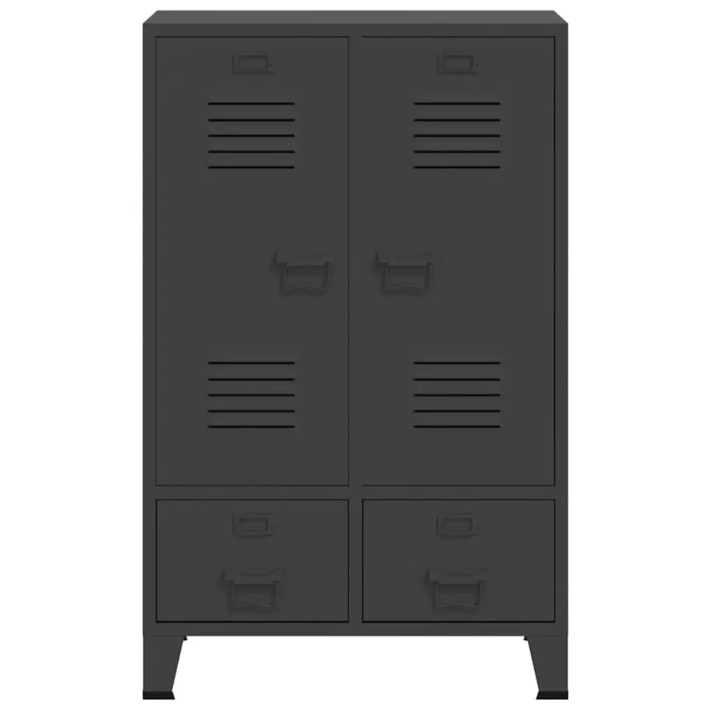 Industrial Wardrobe Storage Cabinet Anthracite 67x35x107cm Steel Shelves Drawers