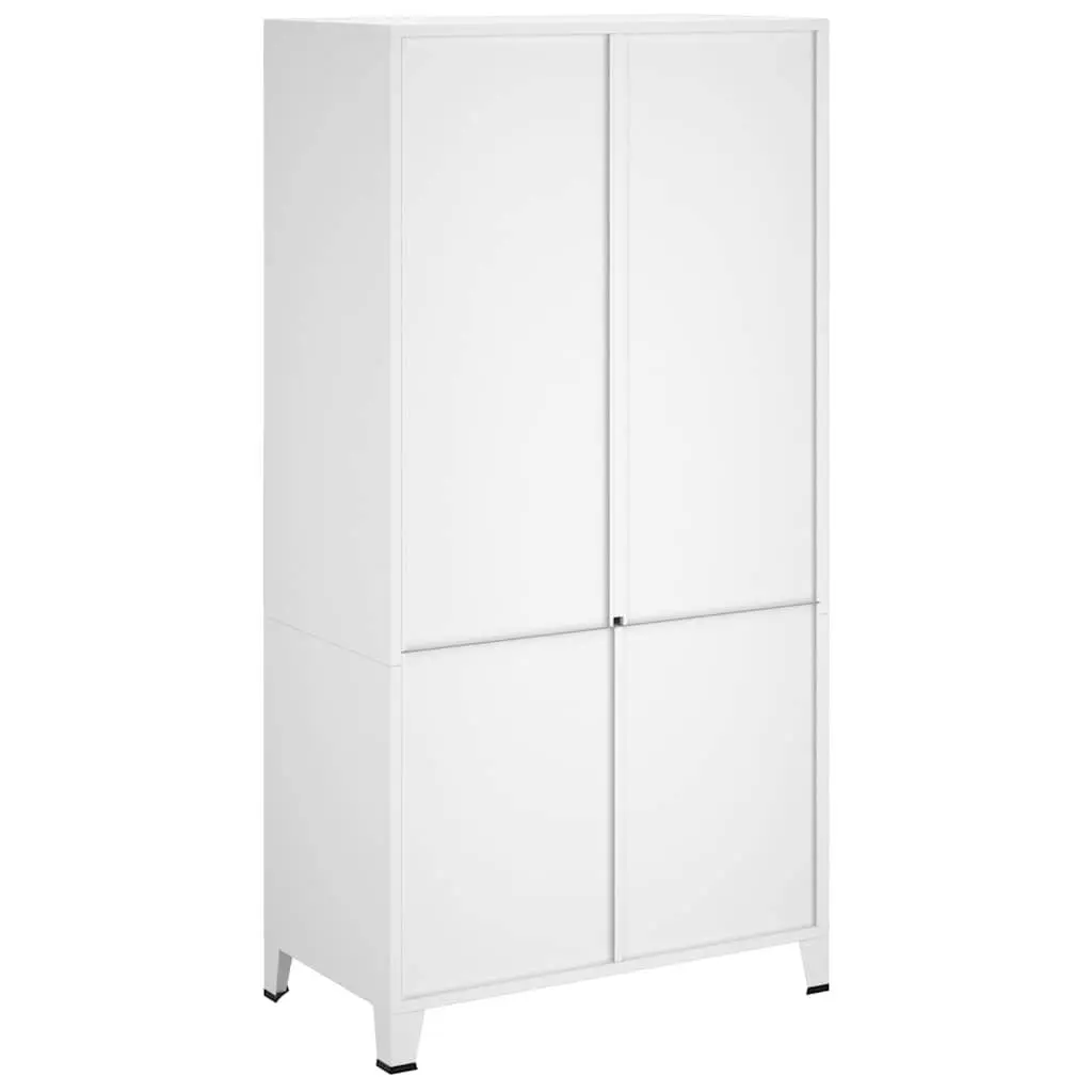 Metal Wardrobe Cabinet for Home Storage White 90x50x180 cm