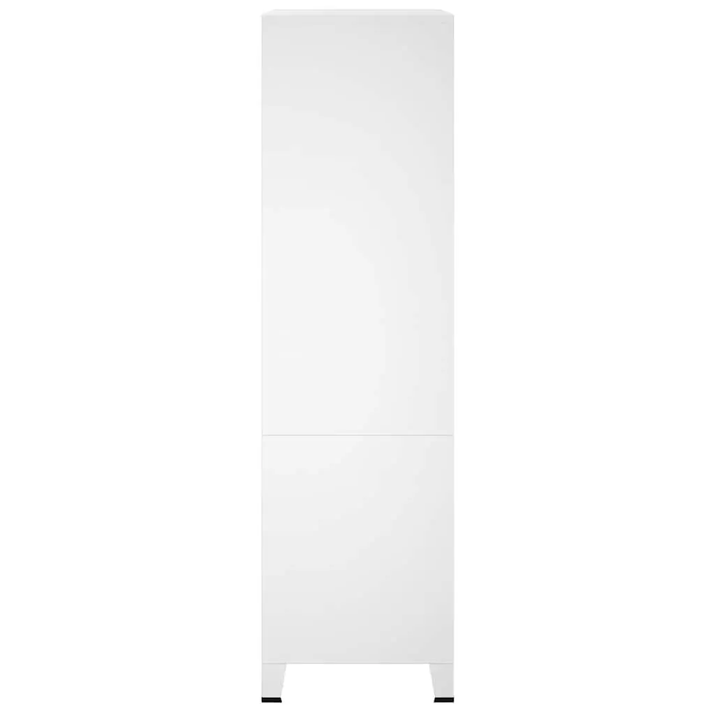 Metal Wardrobe Cabinet for Home Storage White 90x50x180 cm
