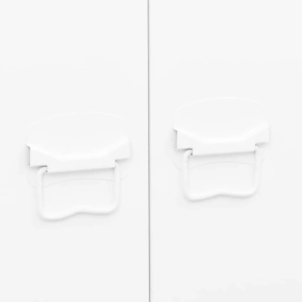 Metal Wardrobe Cabinet for Home Storage White 90x50x180 cm