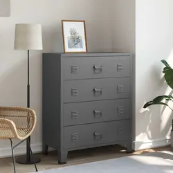 Metal Drawer Cabinet with 4 Drawers - Dimensions 78W x 40D x 93H cm