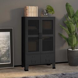 Specifications for Industrial Storage Chest: Black Metal Cabinet