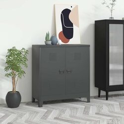 Anthracite Steel Storage Chest Dimensions: 90x40x100cm