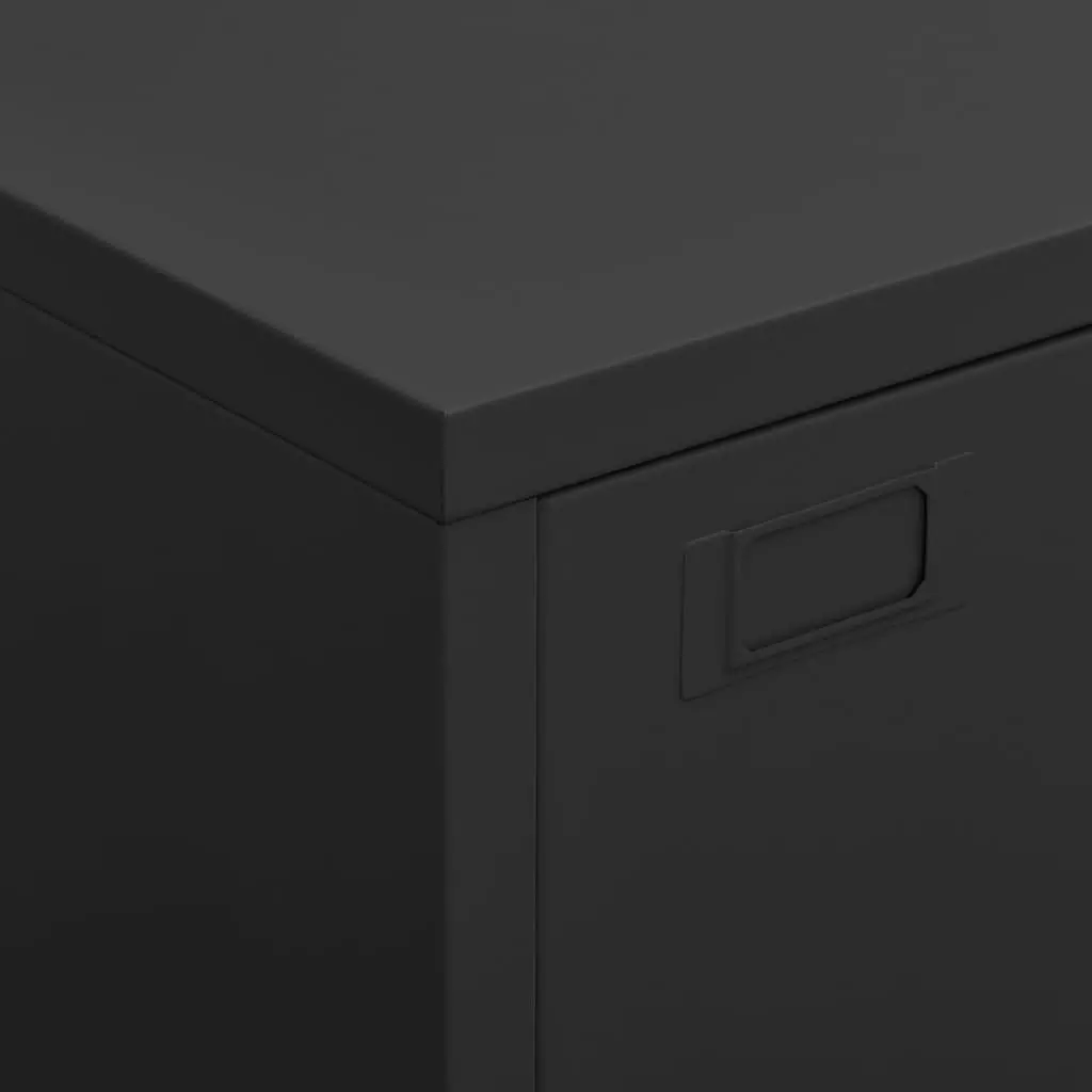 Industrial Storage Chest Metal Cabinet 6-Door Black Organiser Home Garage 75 x 40 x 115 cm