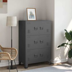 Metal Storage Chest with 6 Doors - Dimensions 75W x 40D x 115H cm