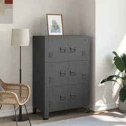 Metal Storage Chest with 6 Doors - Dimensions 75W x 40D x 115H cm