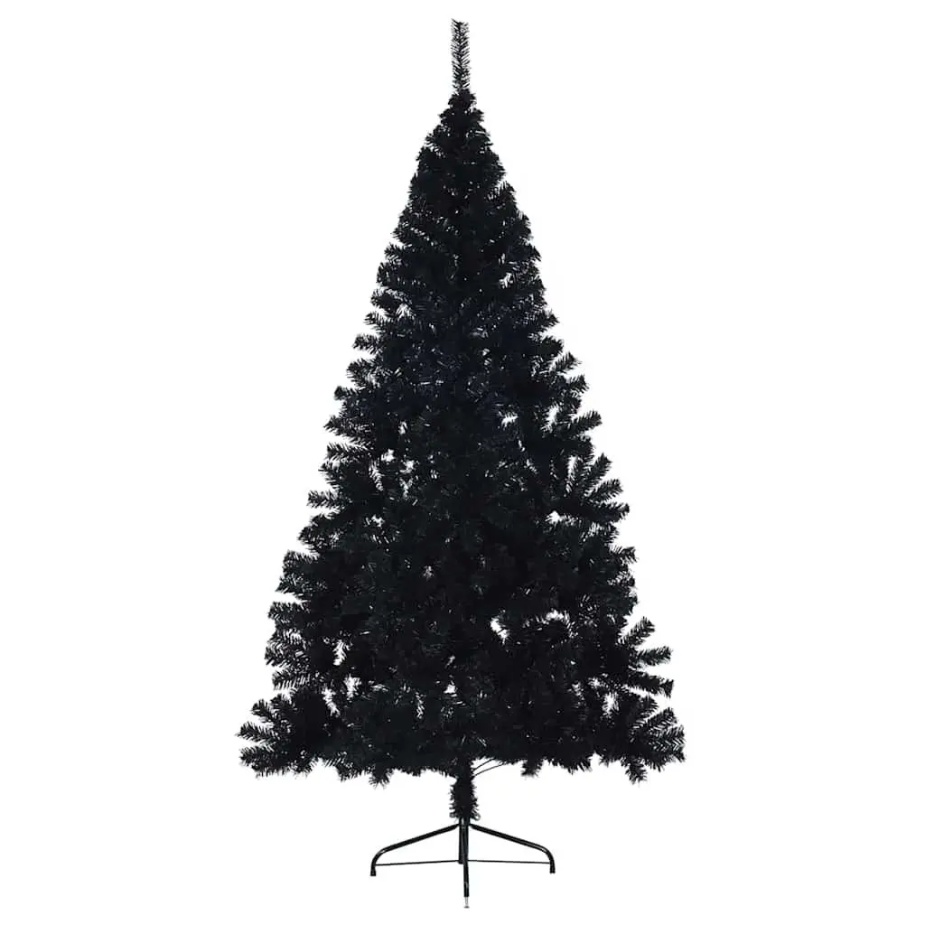 240cm Black Cone Pre-lit Christmas Tree