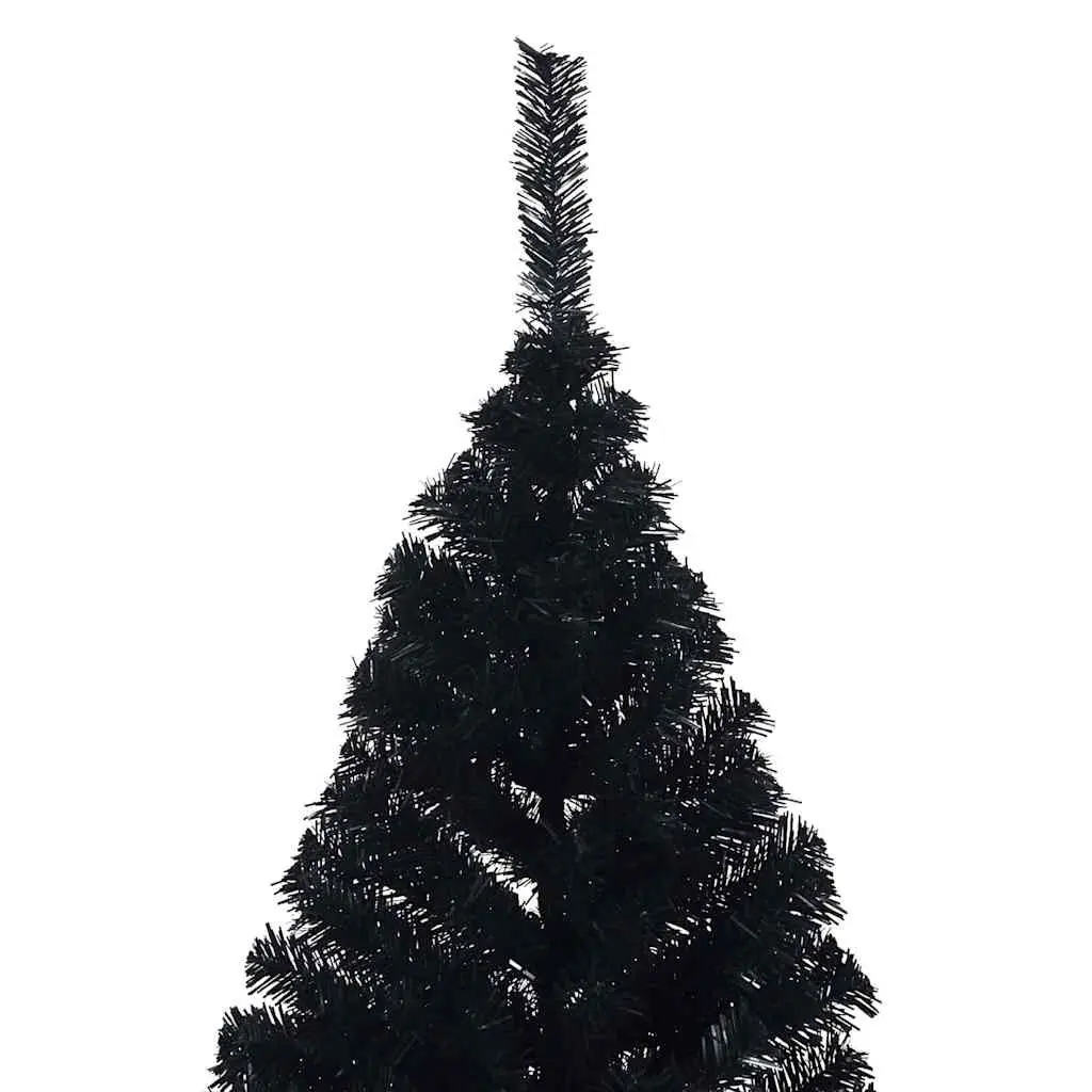 240cm Black Cone Pre-lit Christmas Tree