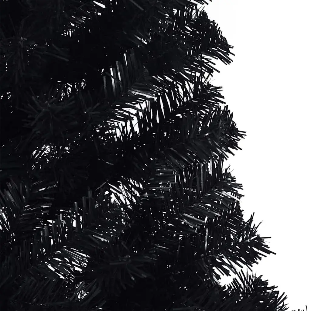 240cm Black Cone Pre-lit Christmas Tree